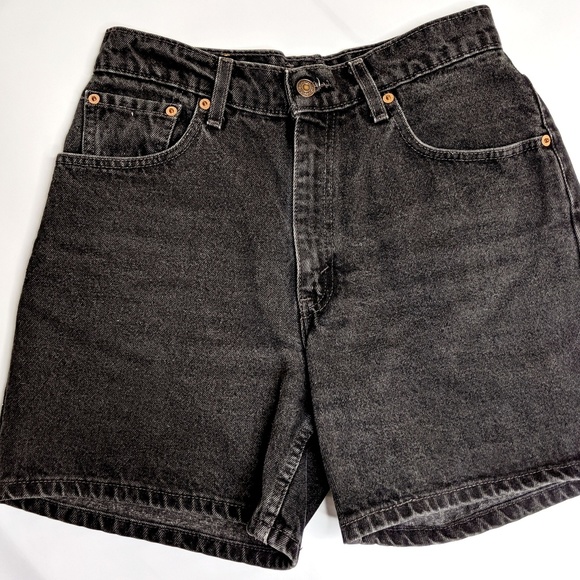 Levi's Pants - Levi's 550 High Waisted Black Denim Jean Shorts